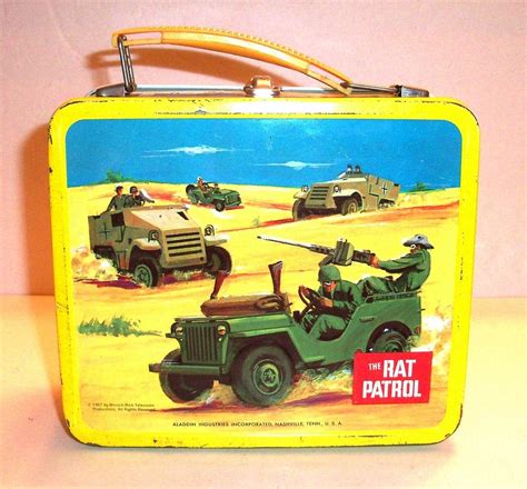 metal lunch box vintage rat patrol|rat patrol lunch box 1967.